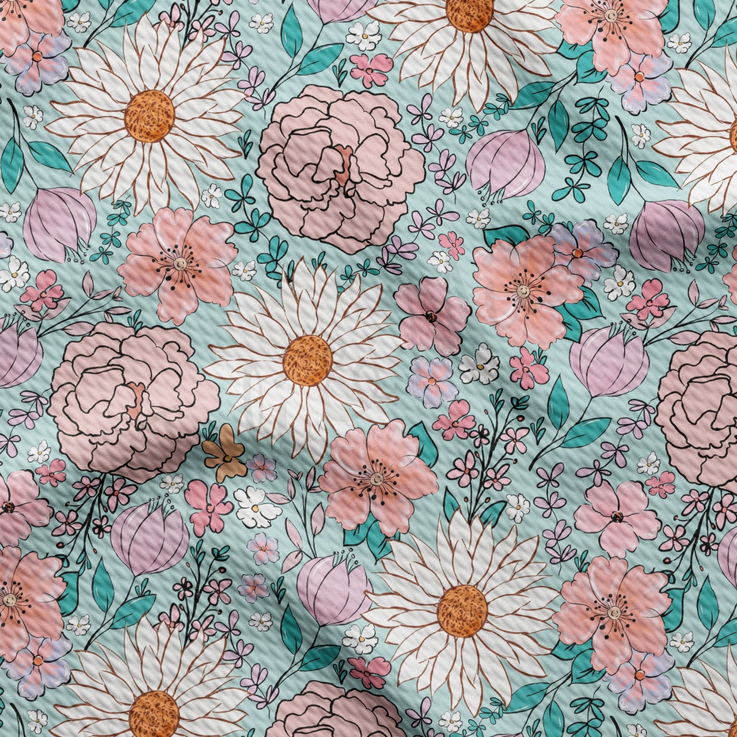 Floral  Bullet Textured Fabric by the yard AA1584