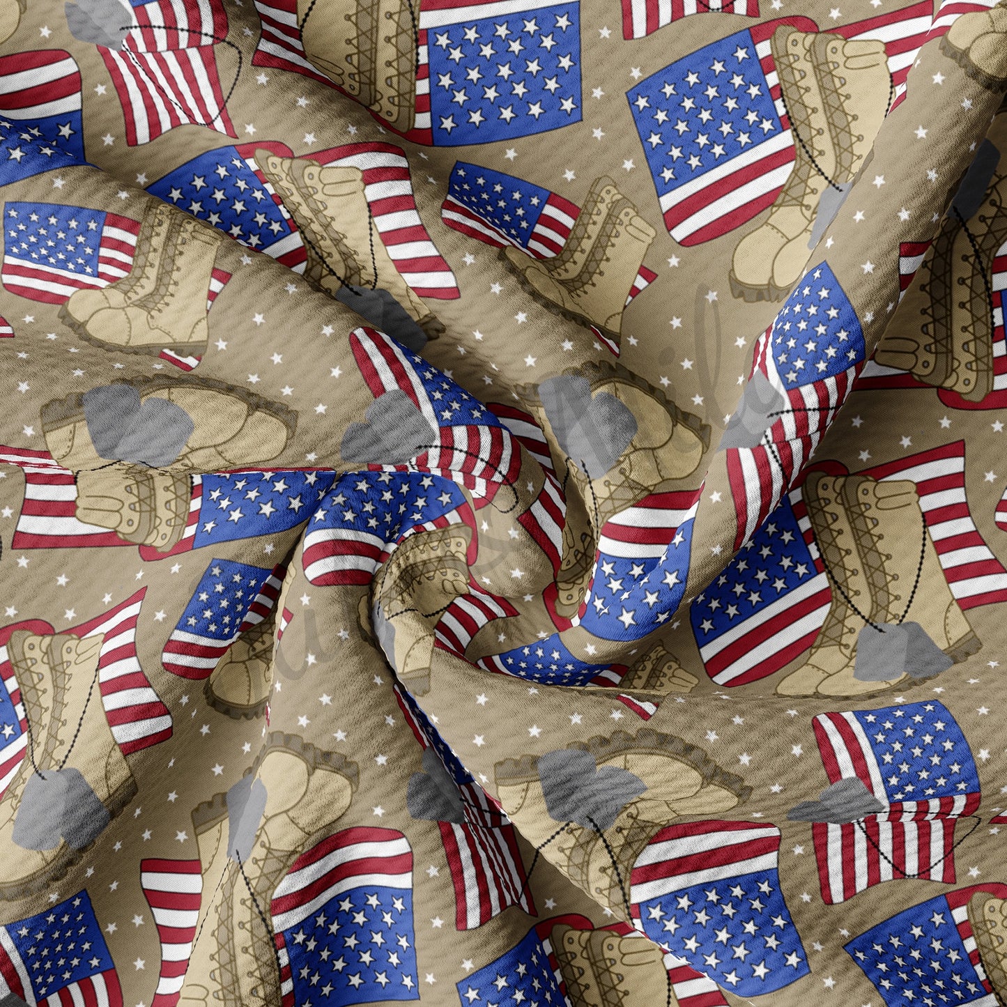 4th of July Patriotic Bullet Textured Fabric  AA1603