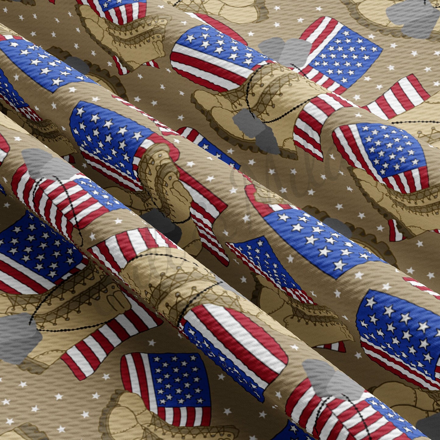 4th of July Patriotic Bullet Textured Fabric  AA1603