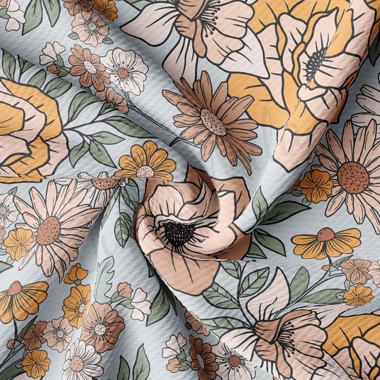 Floral  Bullet Textured Fabric by the yard AA1606