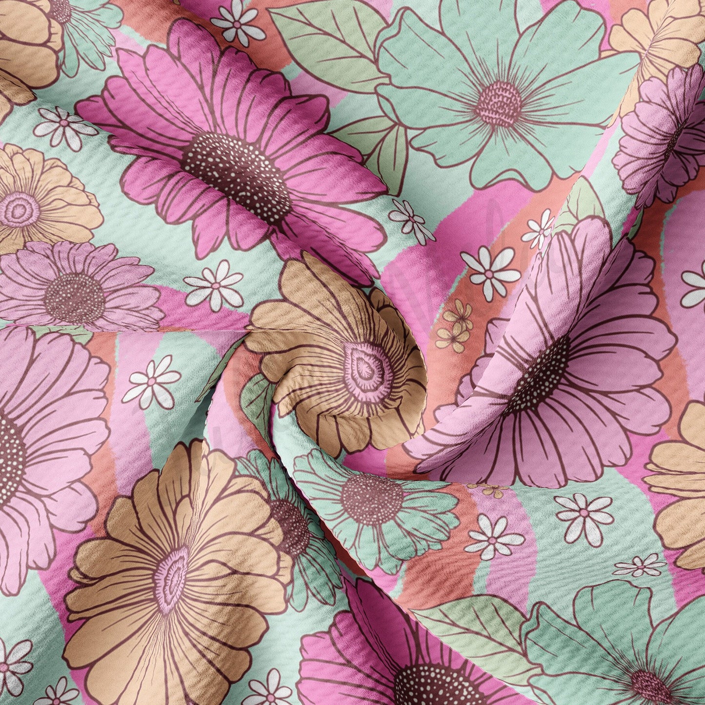 Floral  Bullet Textured Fabric by the yard AA1607