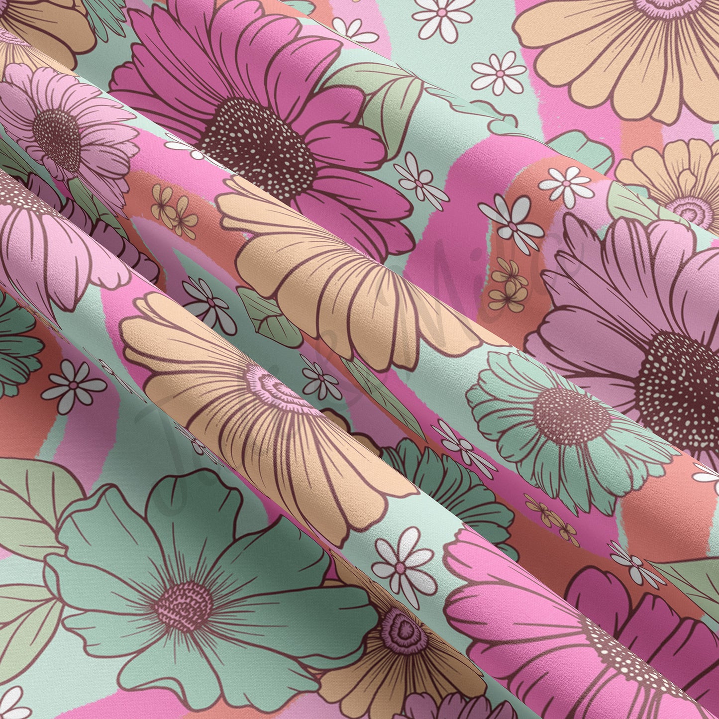 Floral Fabric Double Brushed Polyester Fabric DBP1607