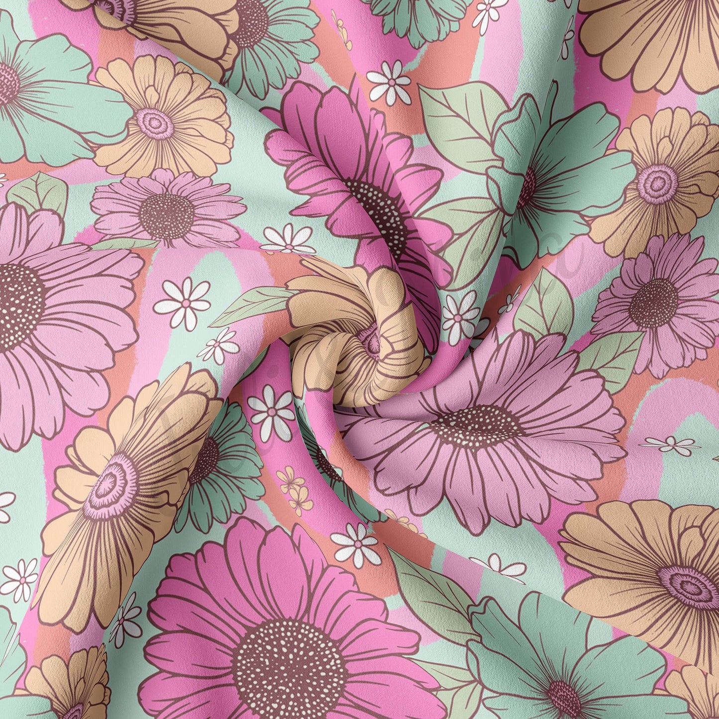 Floral Fabric Double Brushed Polyester Fabric DBP1607