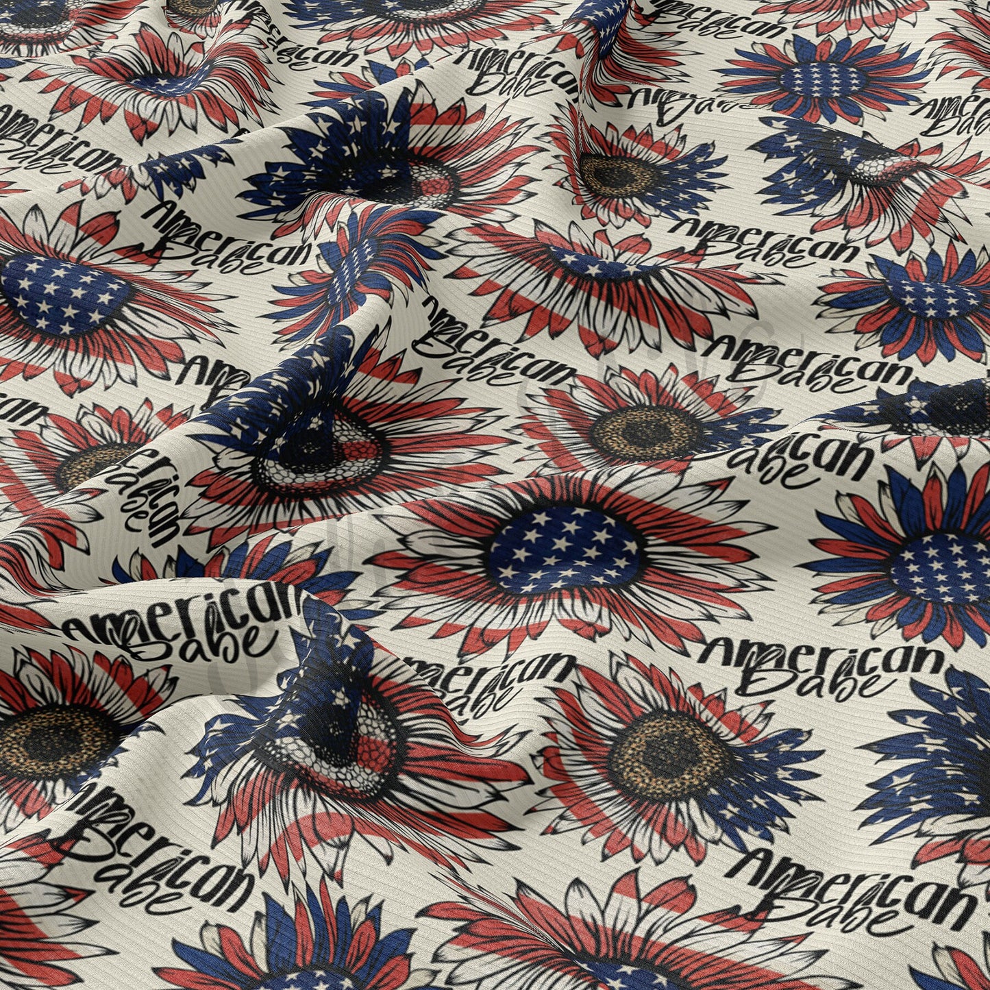 4th of July Patriotic Rib Knit Fabric  RBK1545