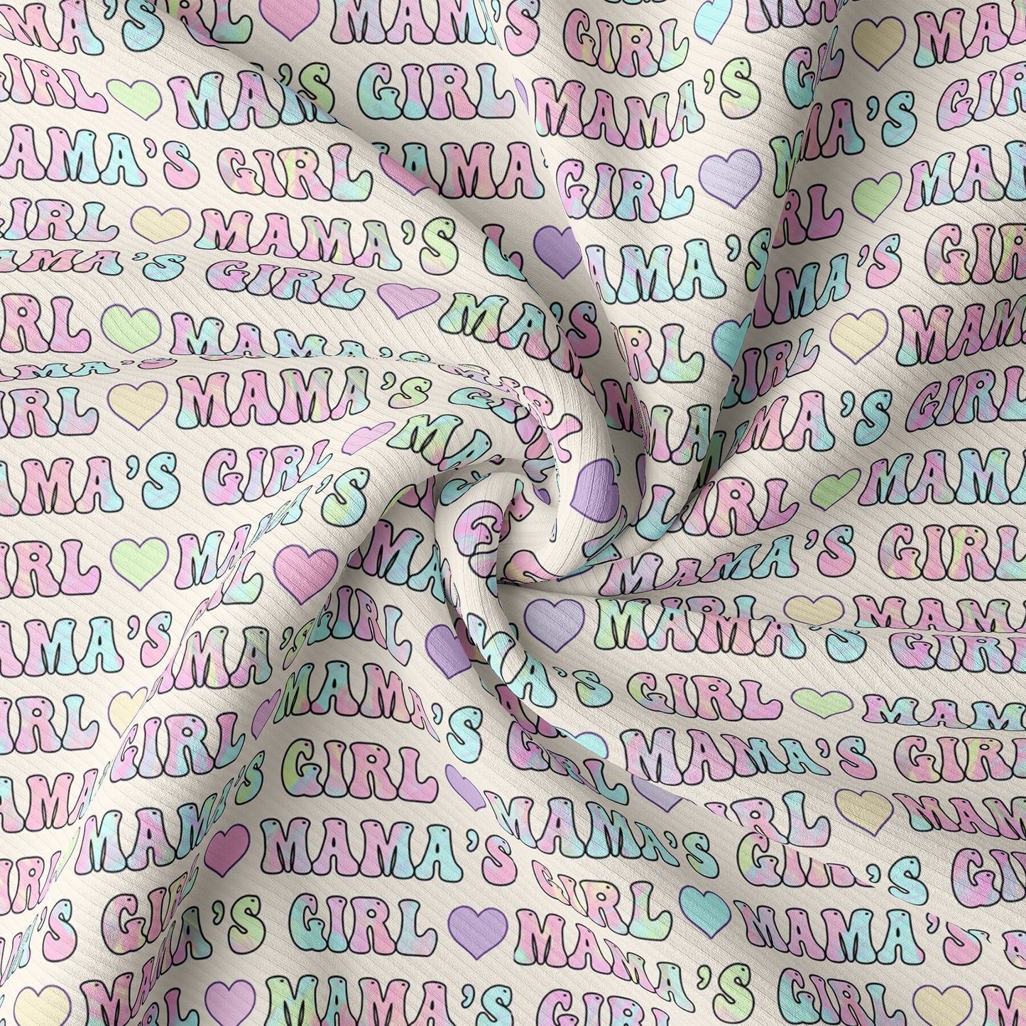 Mamas Girl Rib Knit Fabric RBK1598