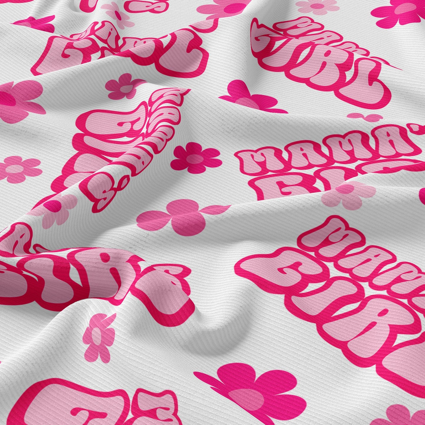 Mamas Girl Rib Knit Fabric  RBK1599