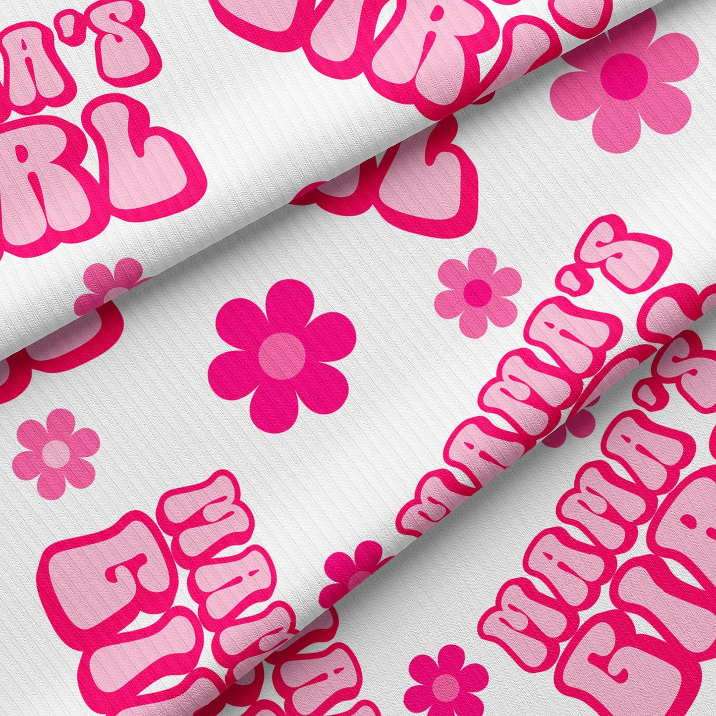 Mamas Girl Rib Knit Fabric  RBK1599