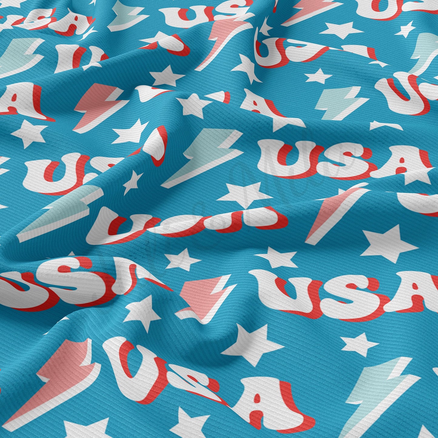 Rib Knit Fabric  RBK1634 4th of July Patriotic