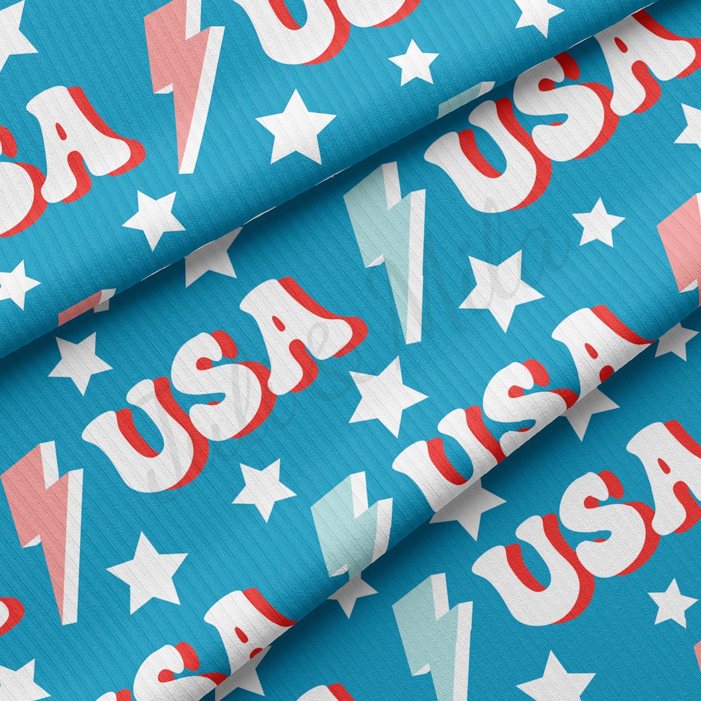 Rib Knit Fabric  RBK1634 4th of July Patriotic
