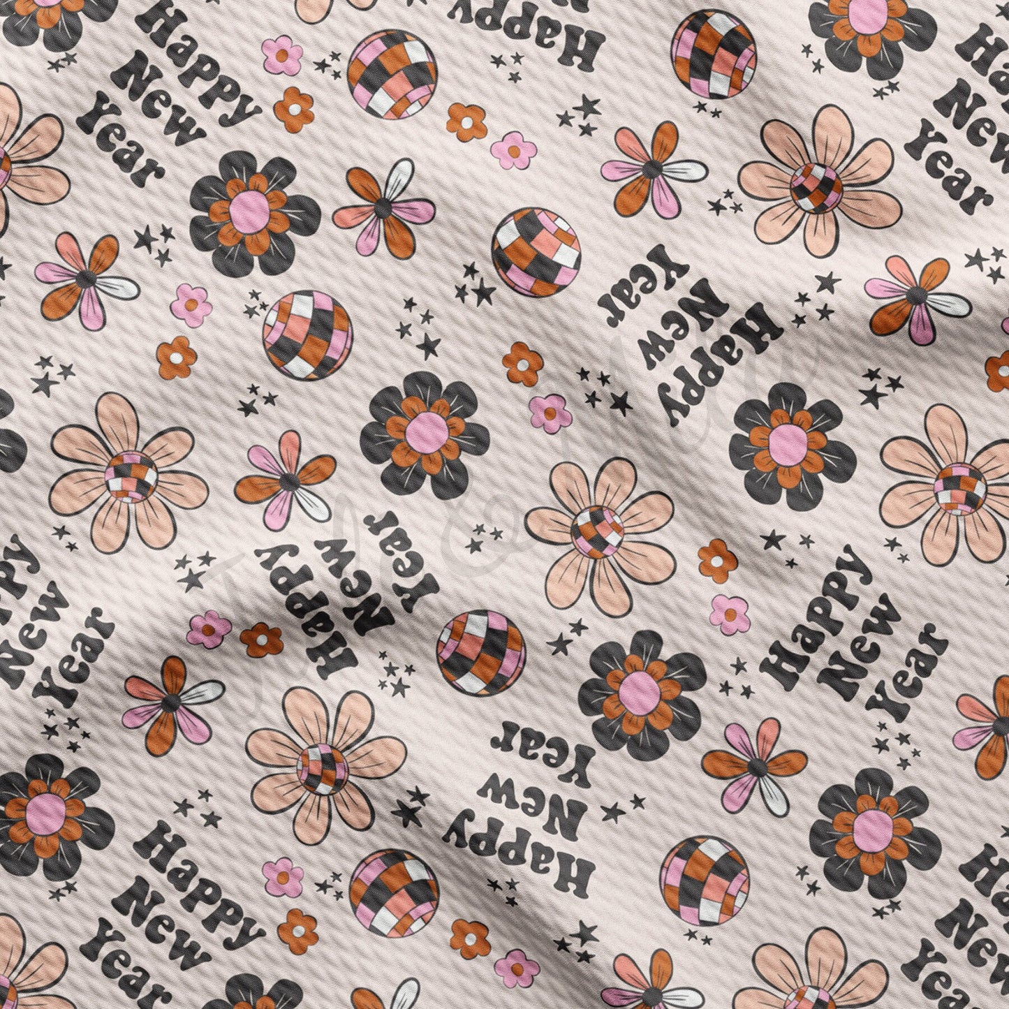 Happy New Year  Bullet Textured Fabric  AA1685