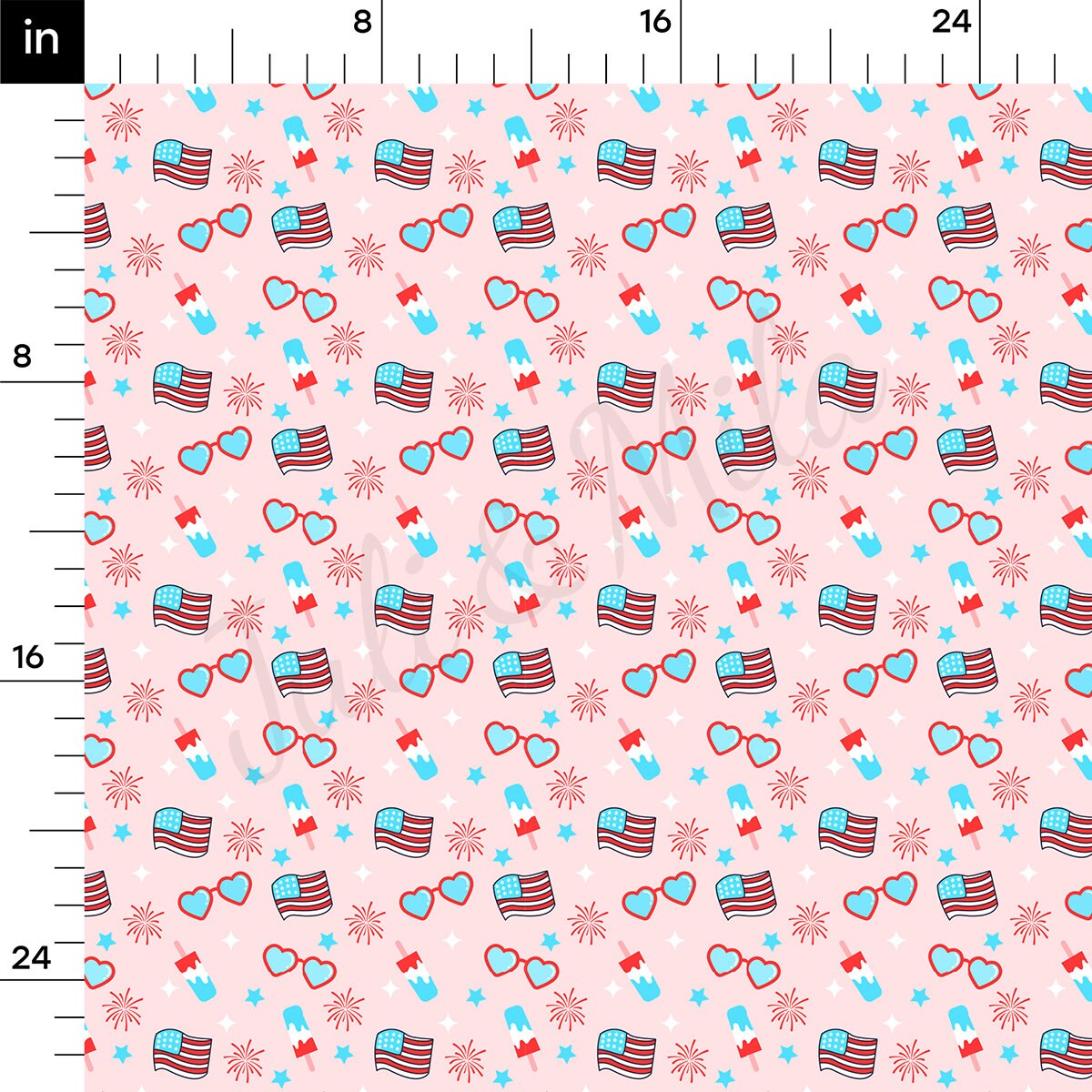 4th of July Patriotic Bullet Textured Fabric AA1781