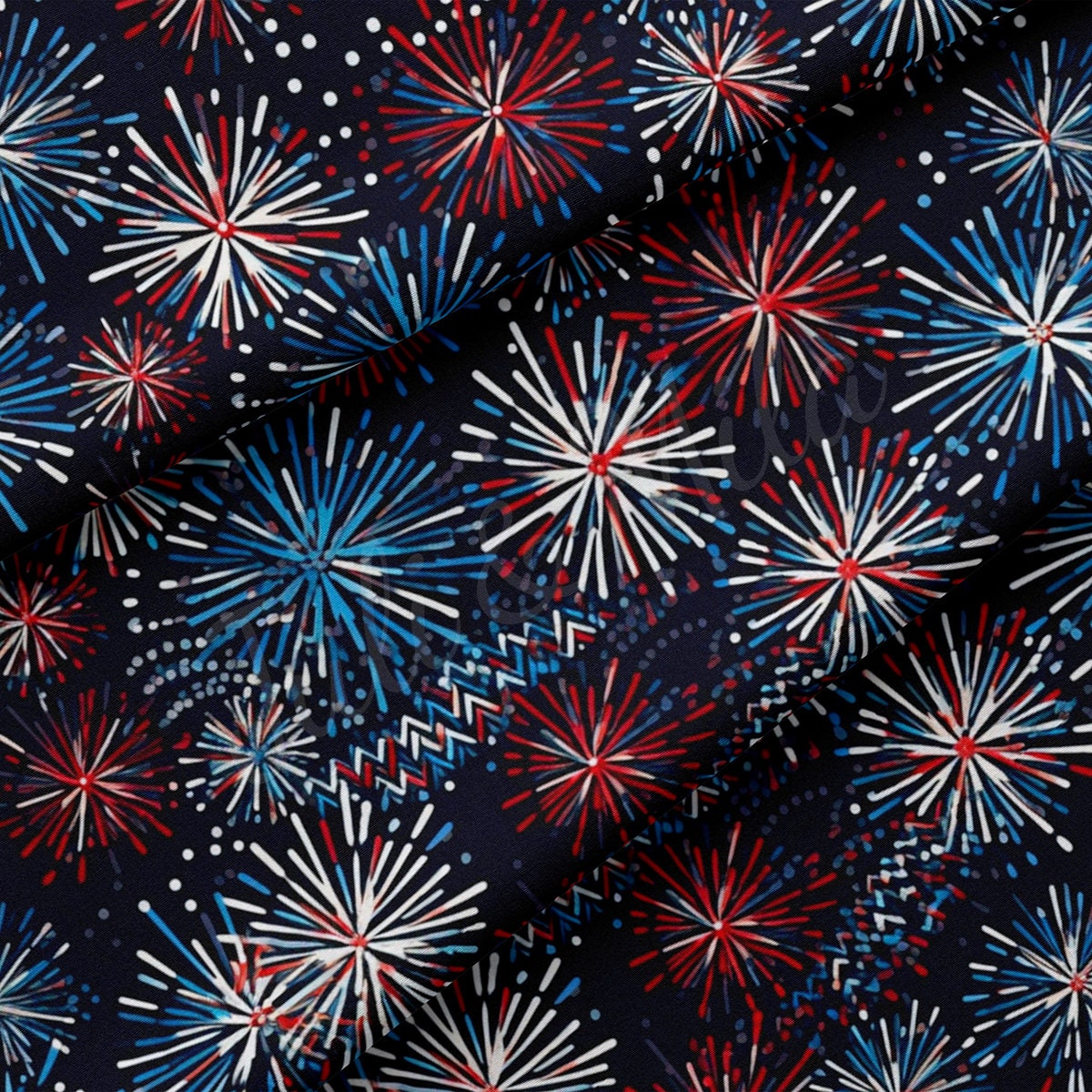 4th of July Patriotic  Double Brushed Polyester Fabric  DBP1793