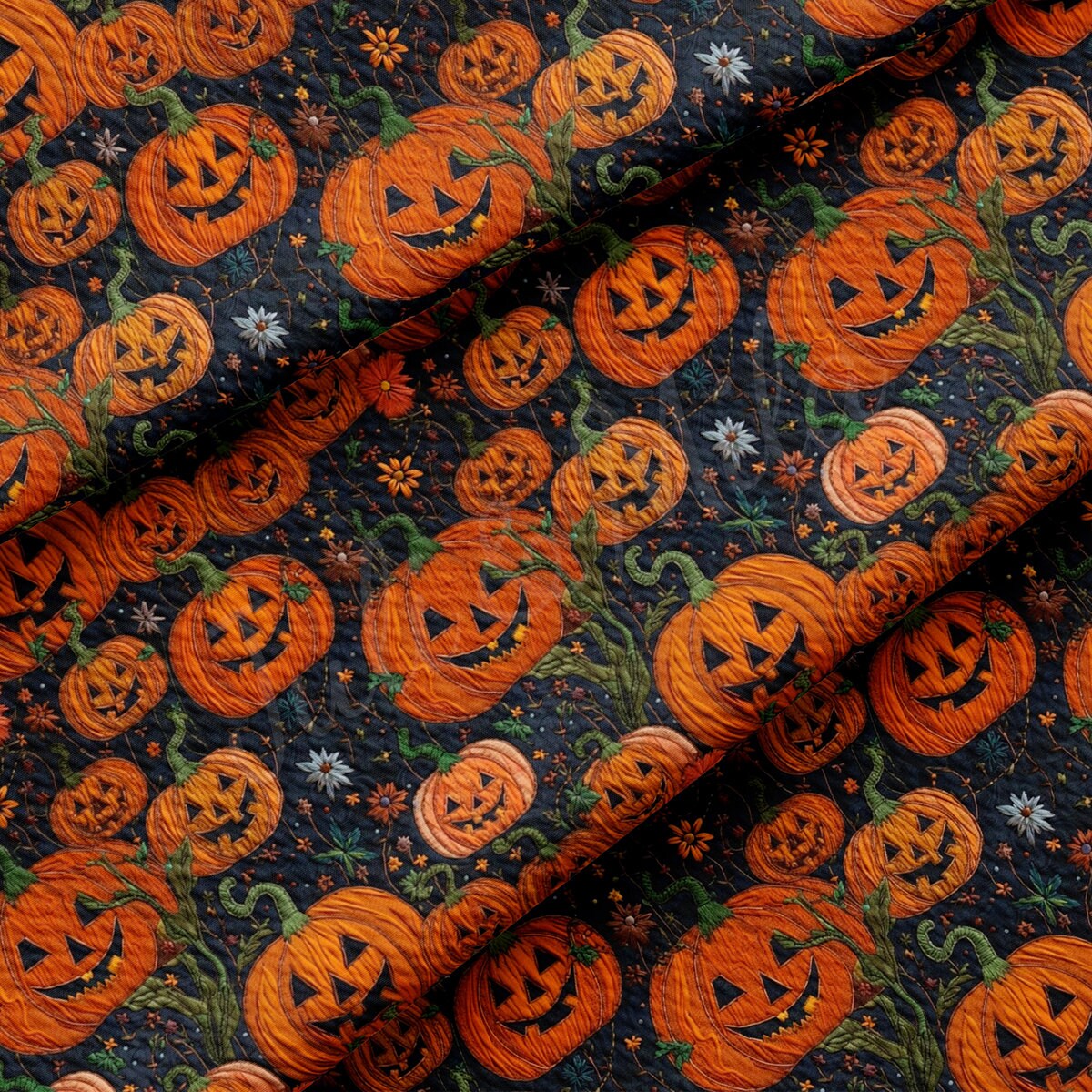 Autumn Fall Halloween Bullet Textured Fabric AA1815