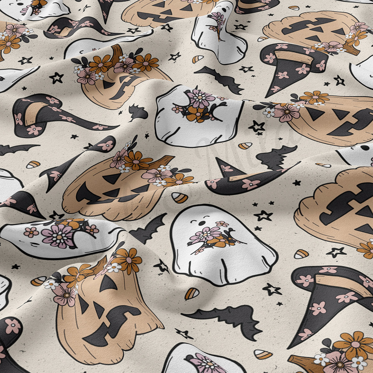 Double Brushed Polyester Fabric DBP1831 Halloween Autumn Fall