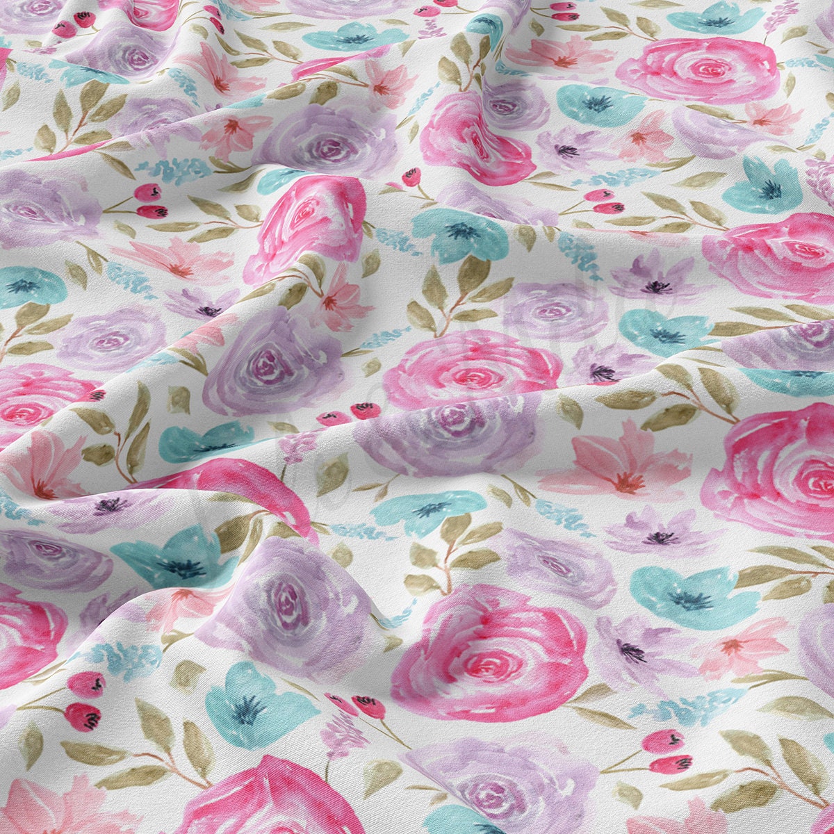 Floral Double Brushed Polyester Fabric  DBP1842