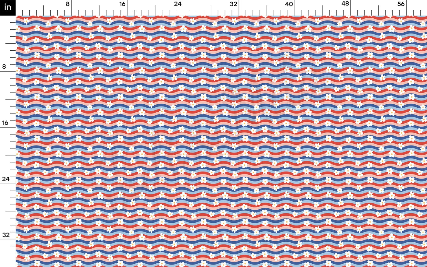 4th of July Patriotic Double Brushed Polyester Fabric DBP1852