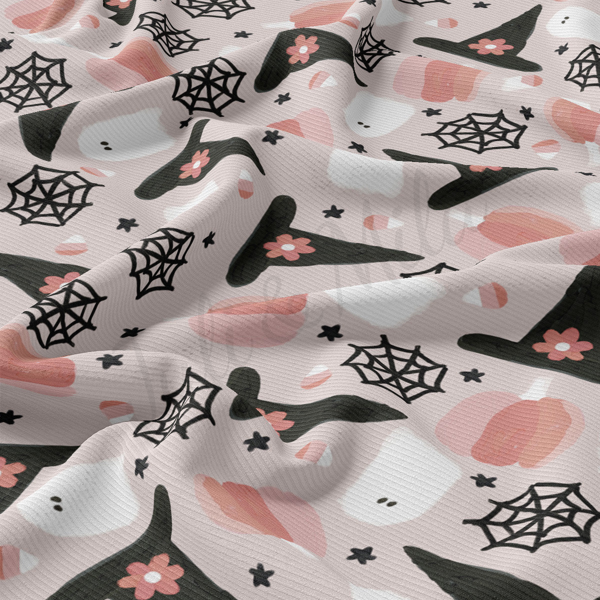 Autumn Fall Halloween Rib Knit Fabric RBK828