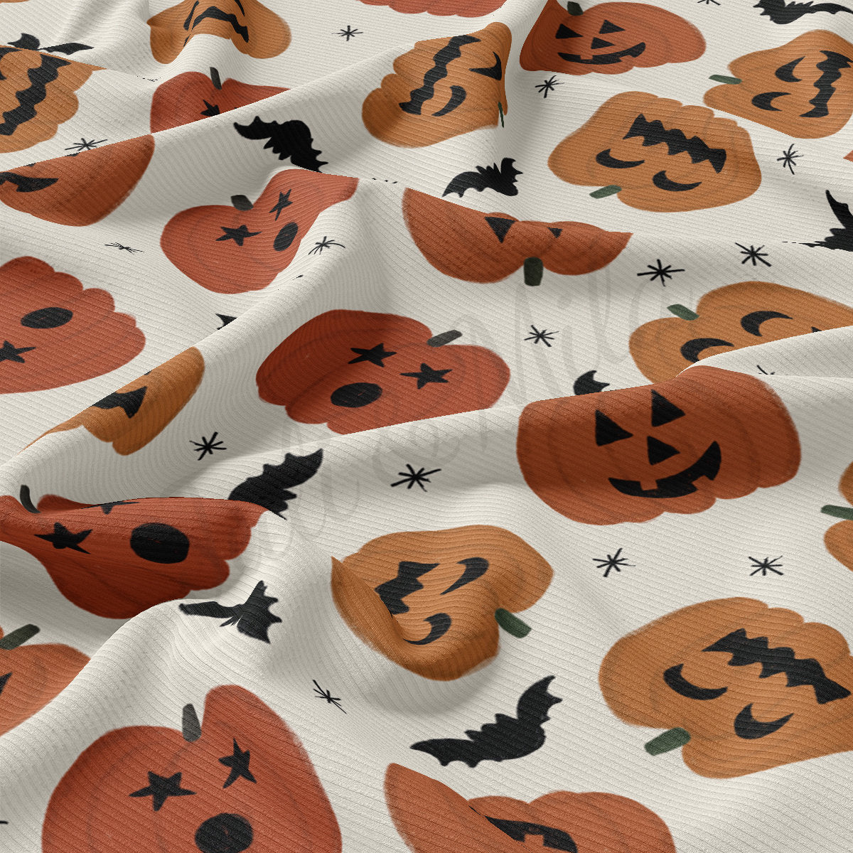 Autumn Fall Halloween Rib Knit Fabric  RBK1838