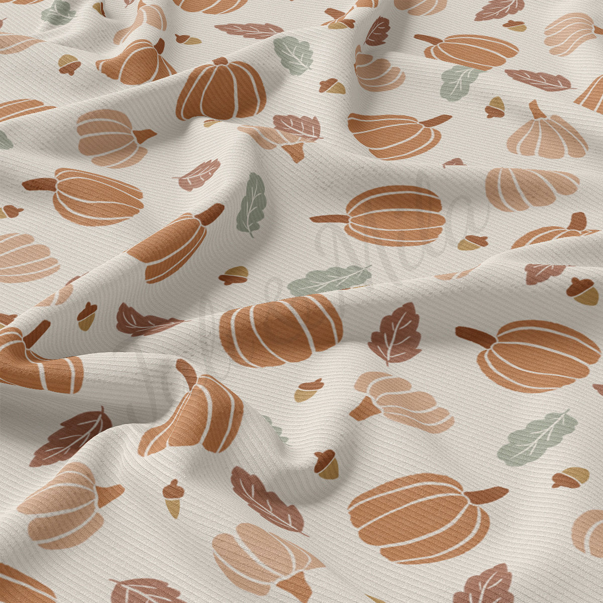 Autumn Fall Halloween Rib Knit Fabric RBK1839