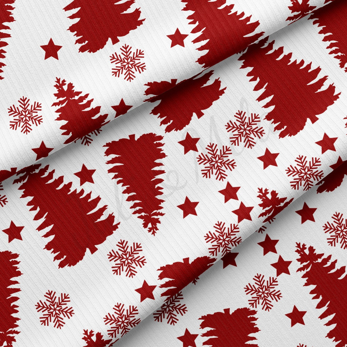 Christmas Rib Knit Fabric RBK1841