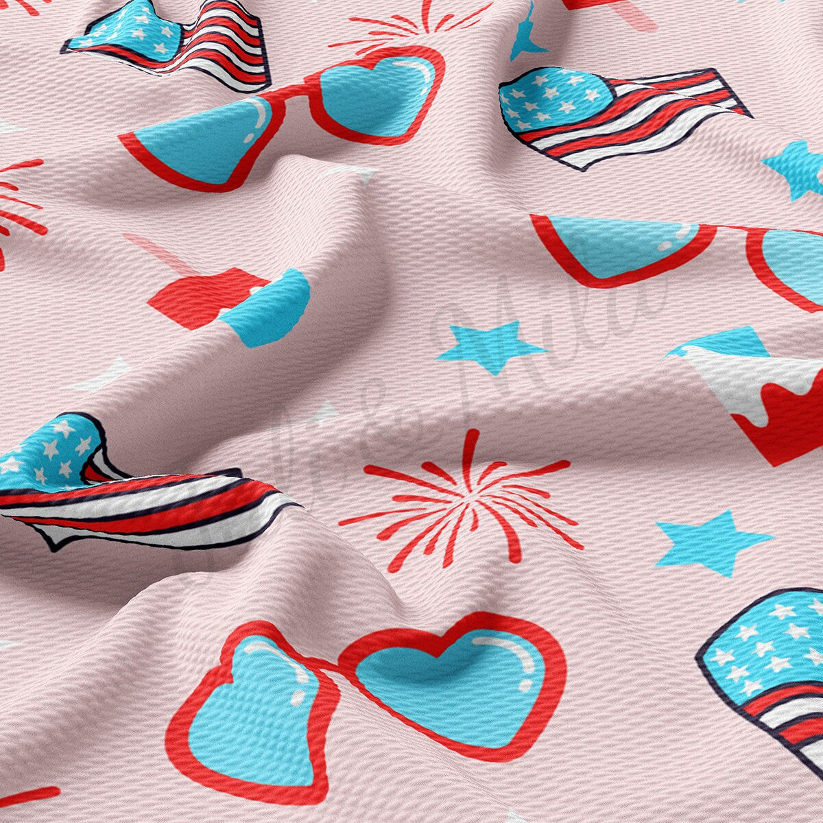 4th of July Patriotic Bullet Textured Fabric AA1781