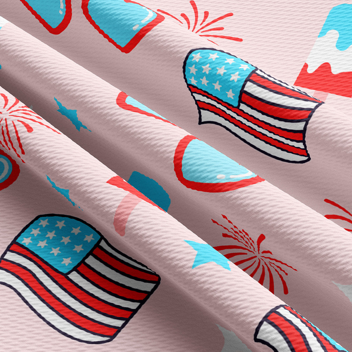 4th of July Patriotic Bullet Textured Fabric AA1781