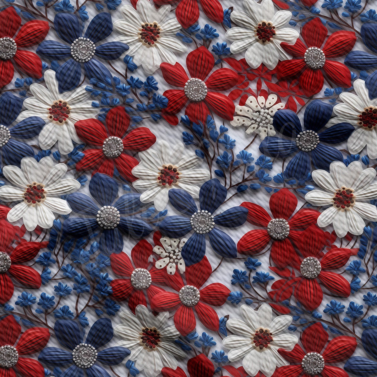 Embroidery Printed Liverpool Bullet Textured Fabric  AA1787