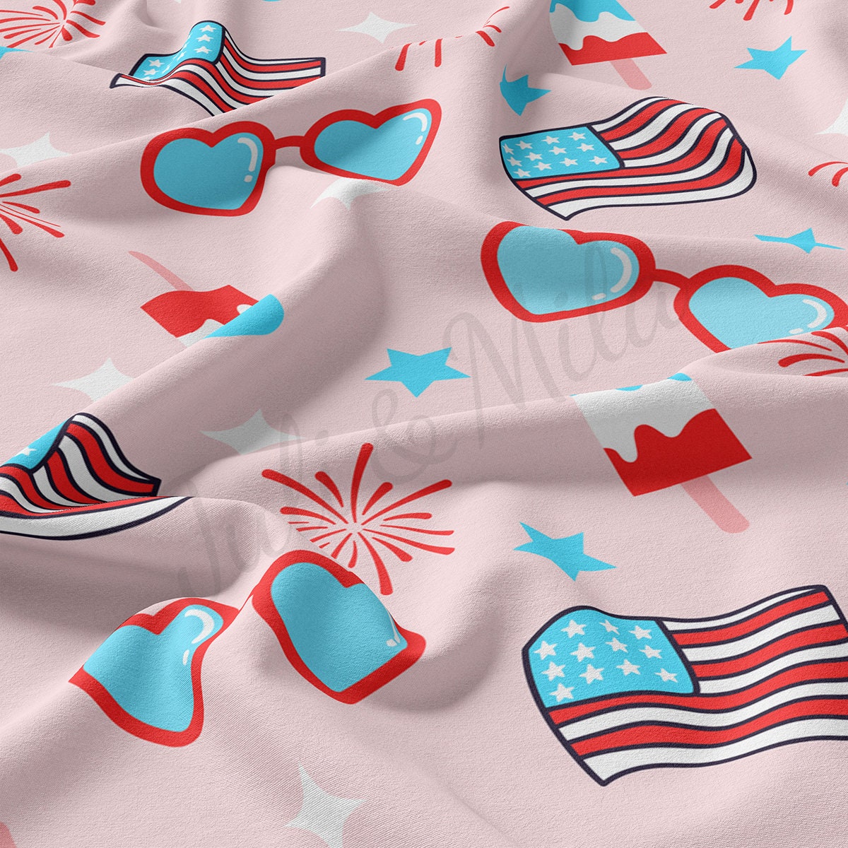 4th of July Patriotic Double Brushed Polyester Fabric DBP1781