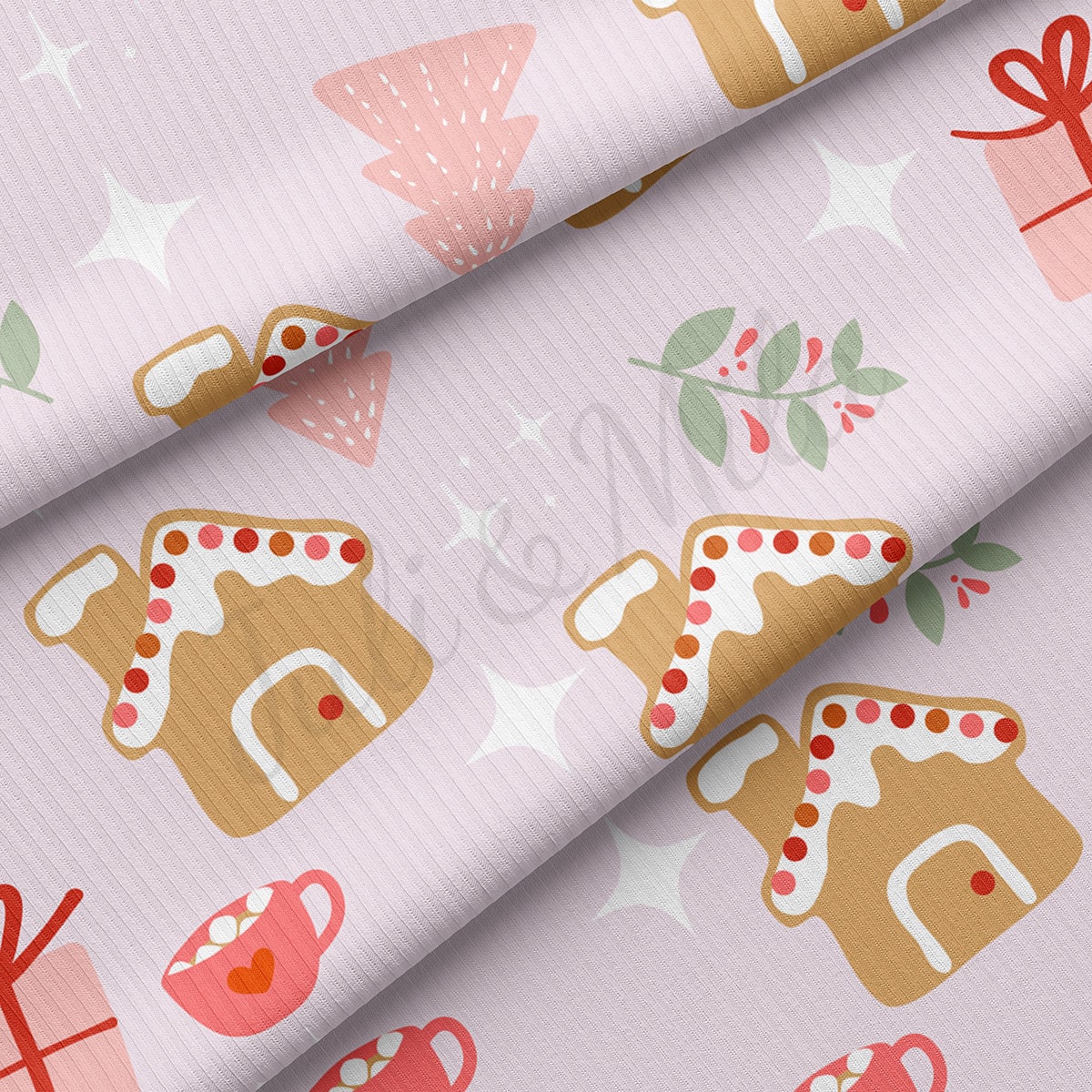 Christmas Rib Knit Fabric RBK1795