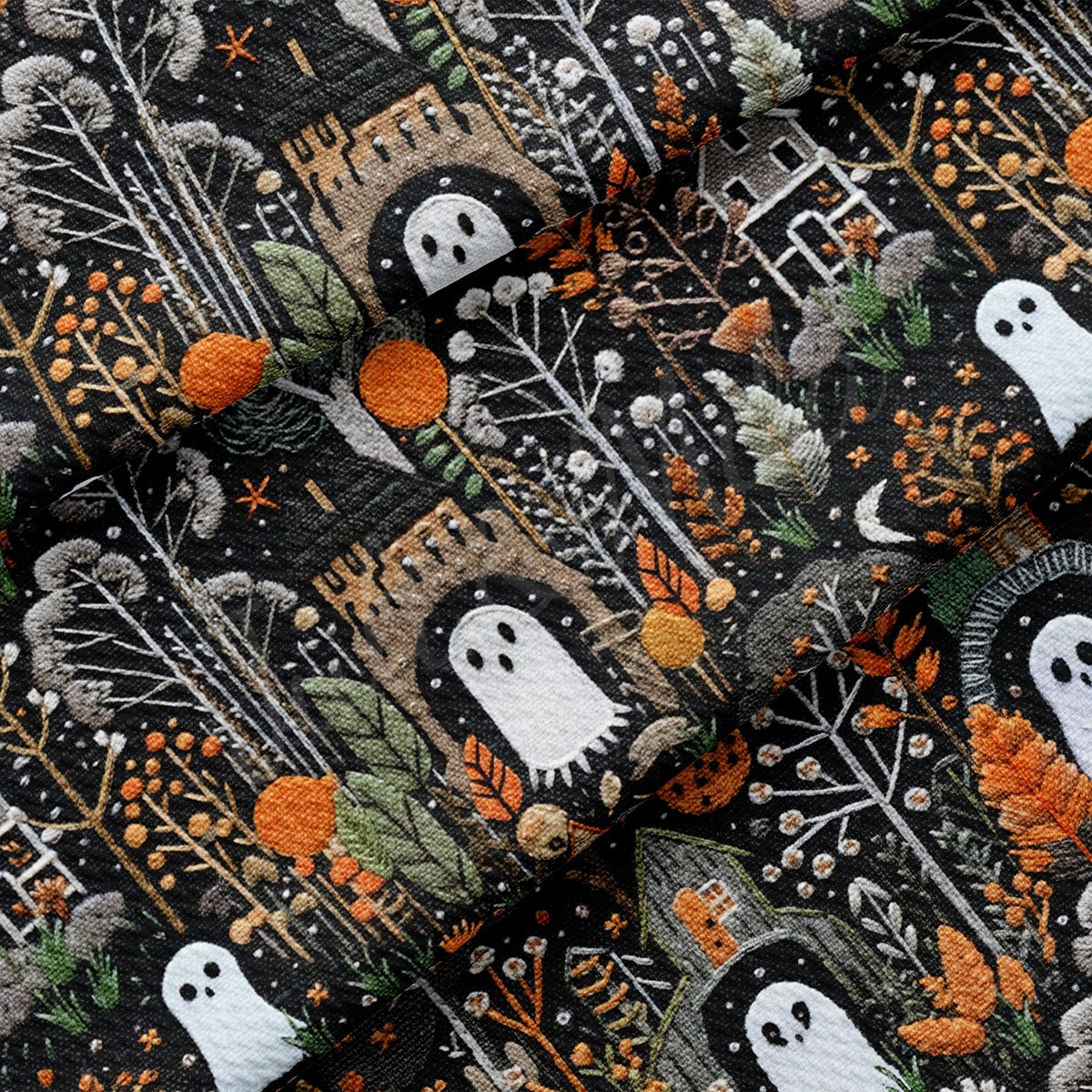 Autumn Fall Halloween  Bullet Textured Fabric AA1813