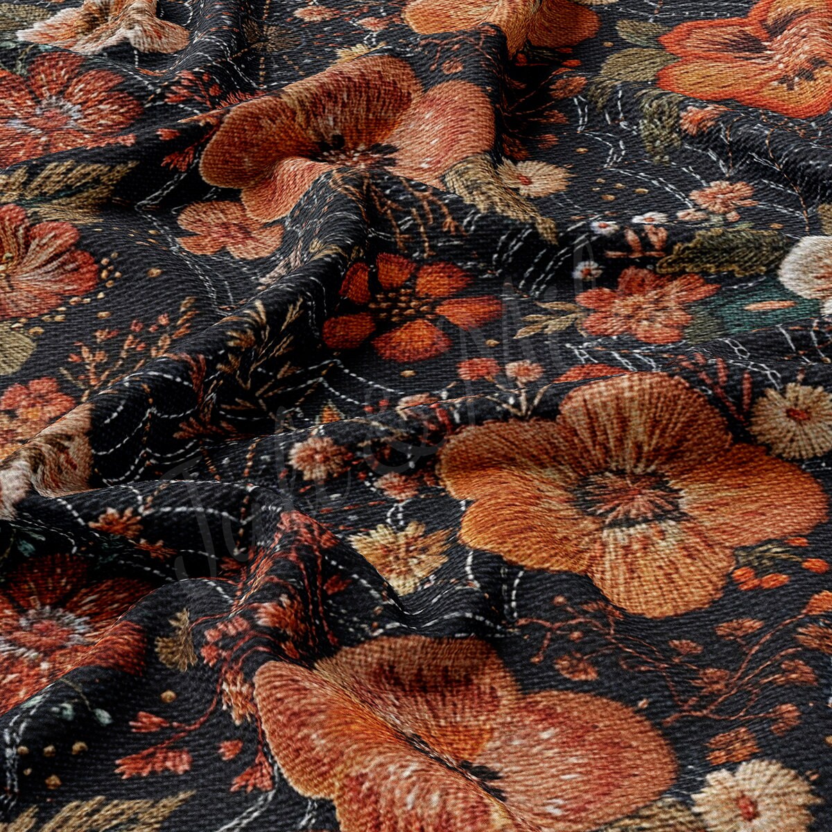 Autumn Fall Halloween Bullet Textured Fabric AA1817