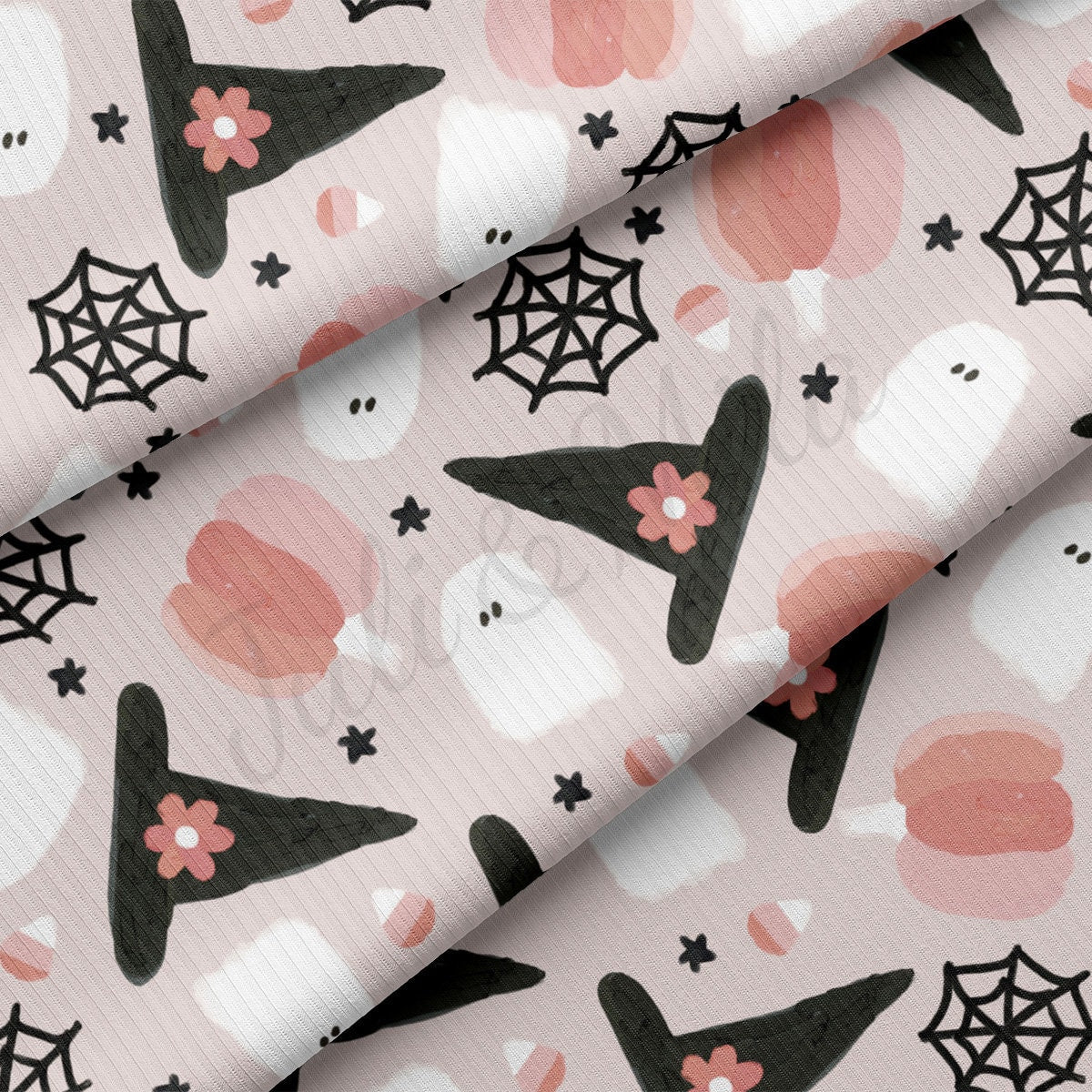 Autumn Fall Halloween Rib Knit Fabric RBK828