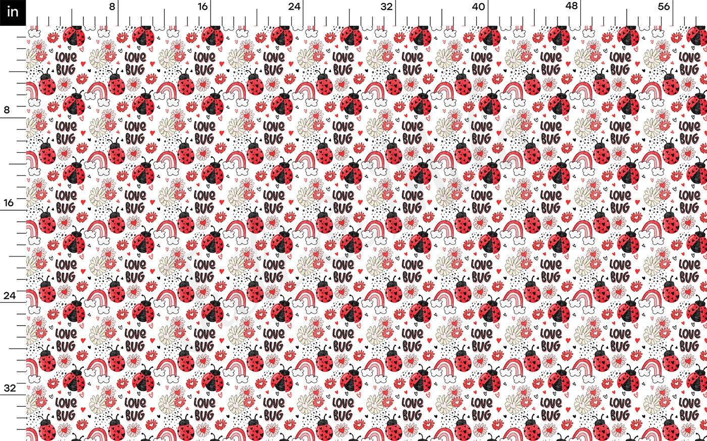 Love Bug Rib Knit Fabric RBK1833