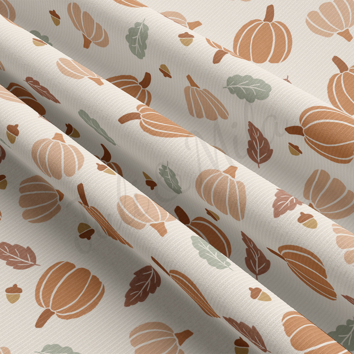 Autumn Fall Halloween Rib Knit Fabric RBK1839