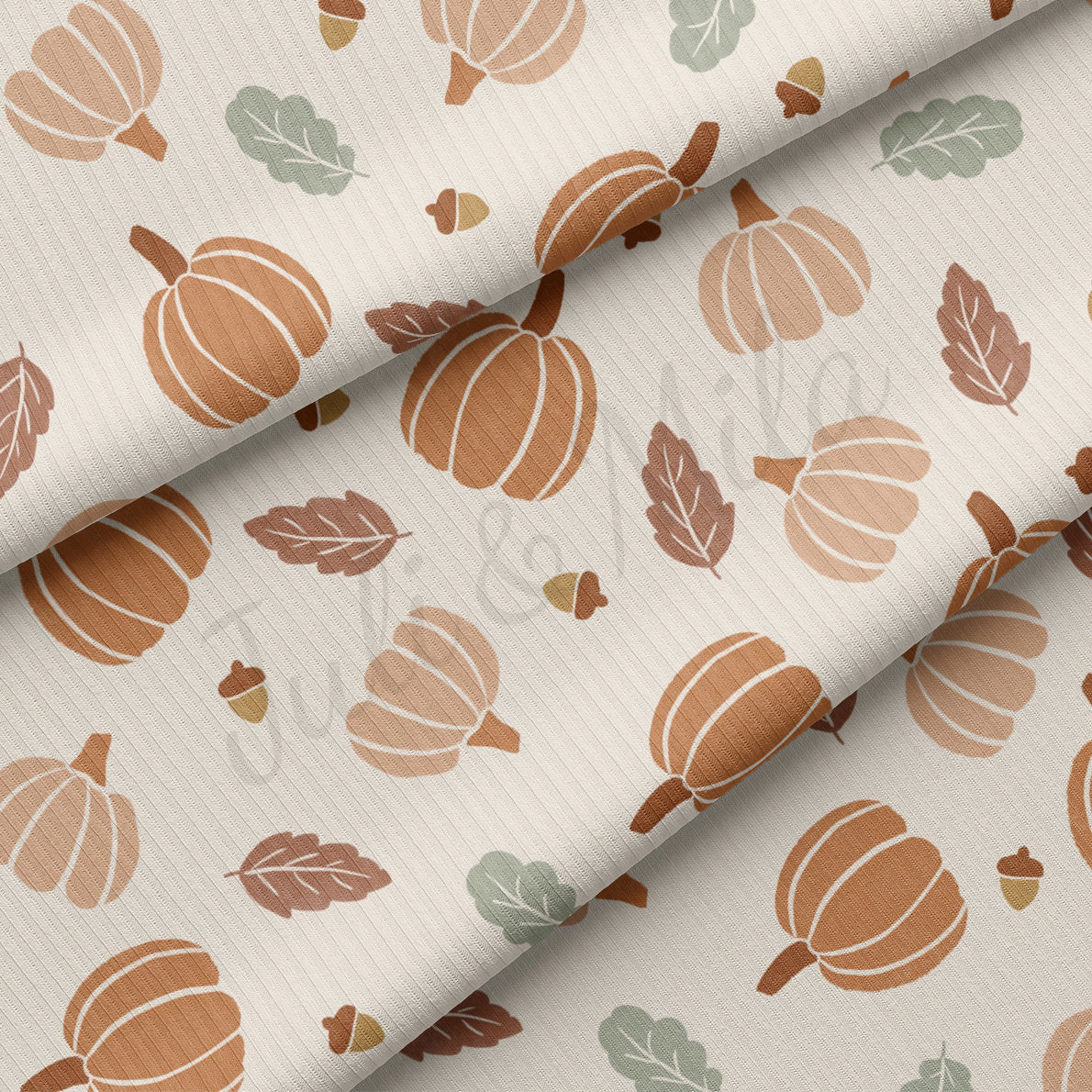 Autumn Fall Halloween Rib Knit Fabric RBK1839