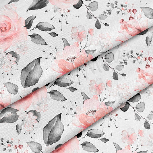 100% Cotton Fabric  Pink Roses CTNFloral45