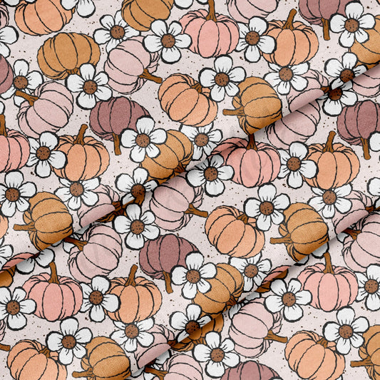 100% Cotton Fabric By the Yard Printed in USA Cotton Sateen -  Cotton Halloween Fall Pumpkins СTN1866