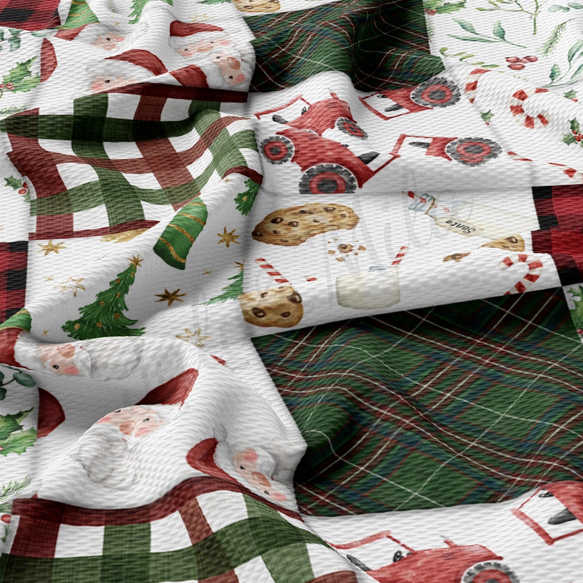 Christmas Candy Cane  Bullet Textured Fabric  AA1906