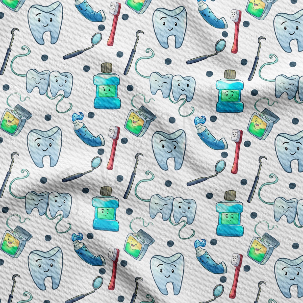 Dentist Hygienist Bullet Textured Fabric  AA1916 dental