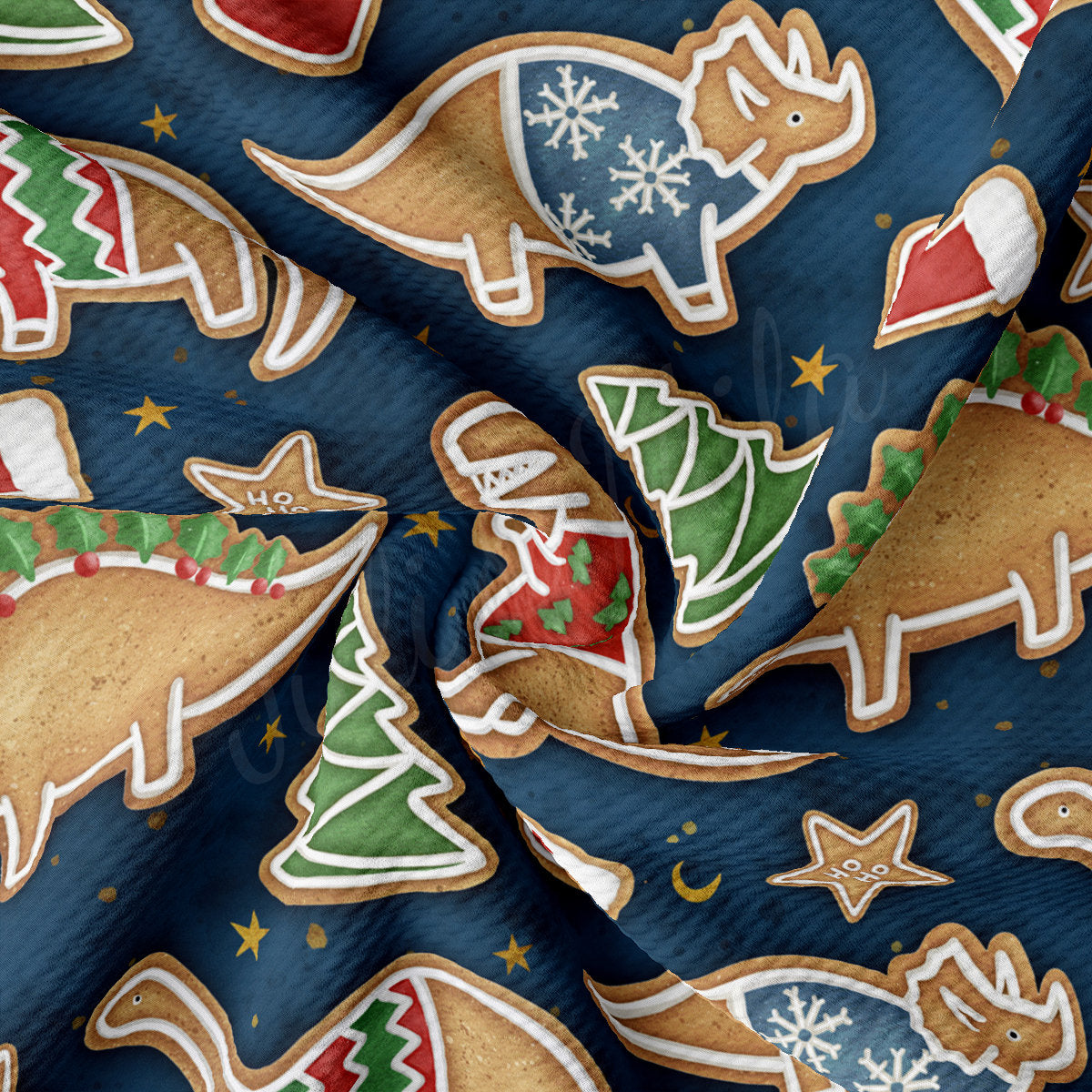 Christmas Dino Bullet Textured Fabric   AA1941