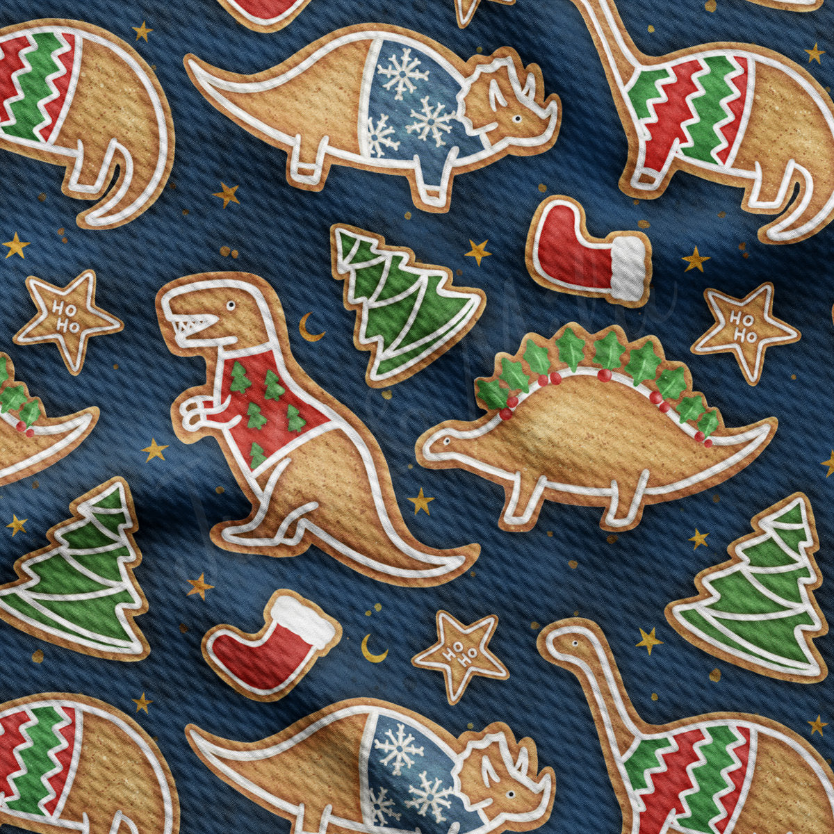 Christmas Dino Bullet Textured Fabric   AA1941