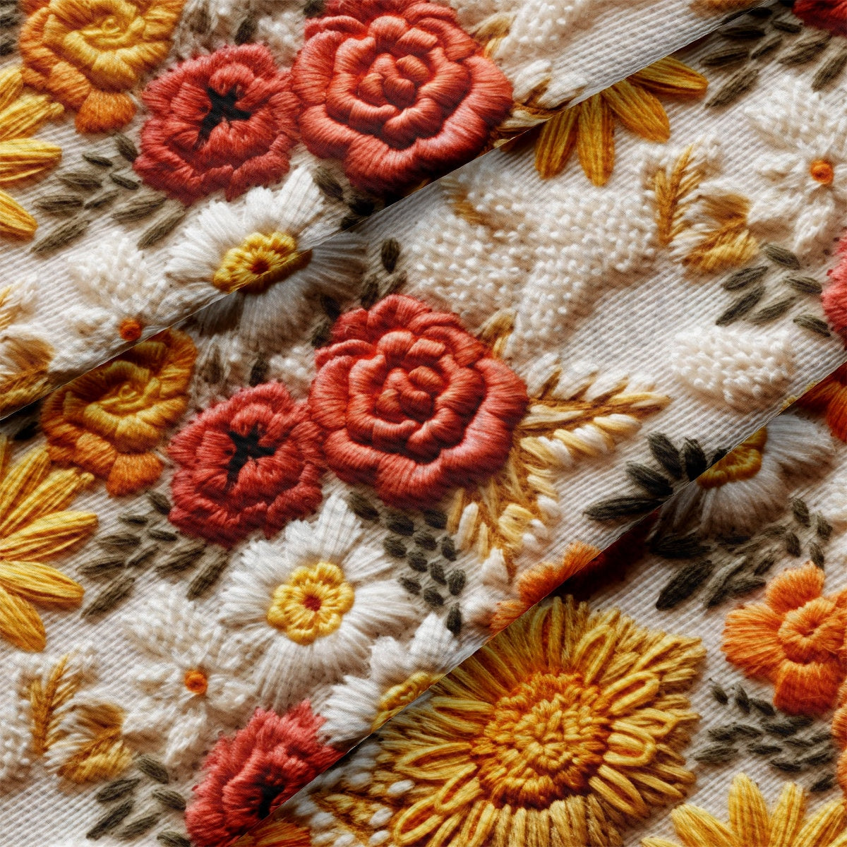 Bullet Textured Fabric  AA1923  flowers Embroidery