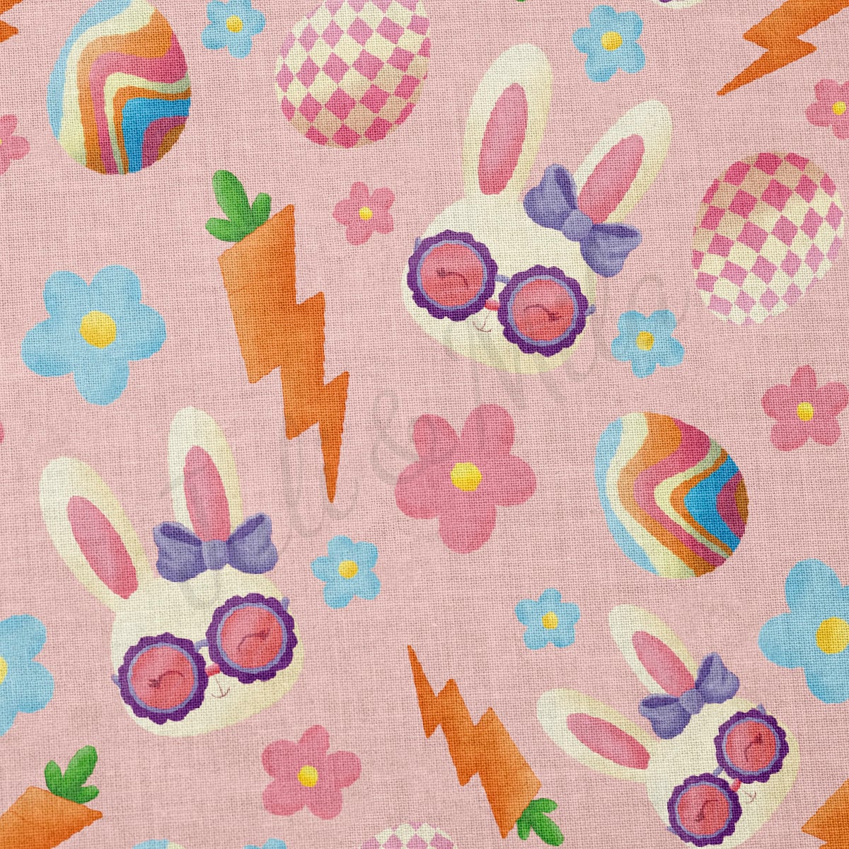 100% Cotton Fabric By the Yard Printed in USA Cotton Sateen -  Cotton bunnies СTN1885