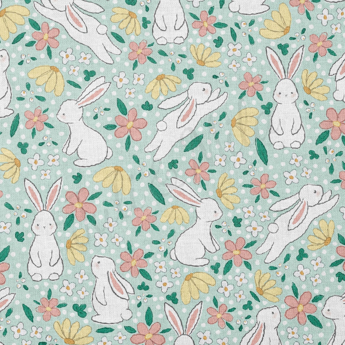 100% Cotton Fabric By the Yard Printed in USA Cotton Sateen -  Cotton СTN1891 bunnies