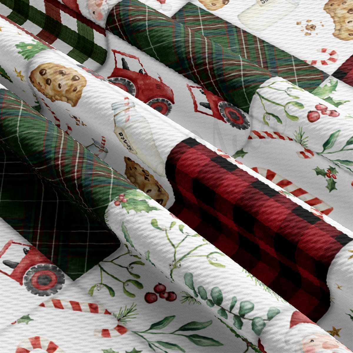 Christmas Candy Cane  Bullet Textured Fabric  AA1906