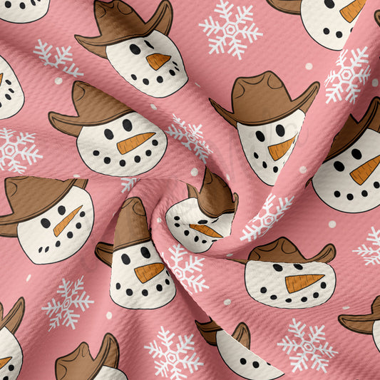 Snowman Christmas Bullet Textured Fabric  AA1912