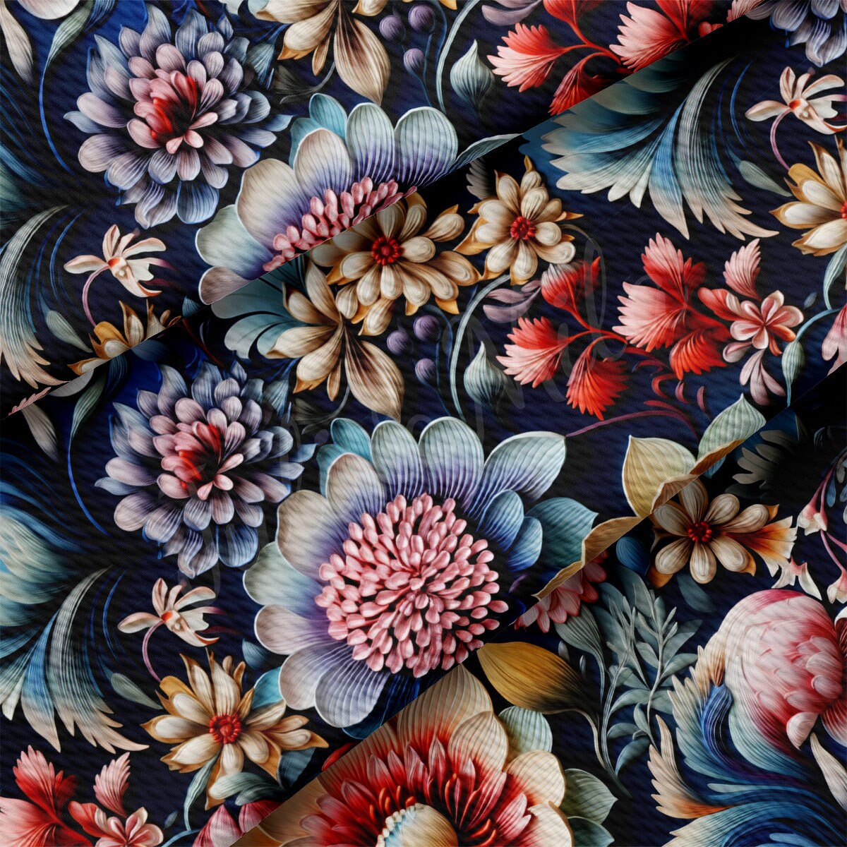 Floral Bullet Textured Fabric AA1919 flowers Embroidery