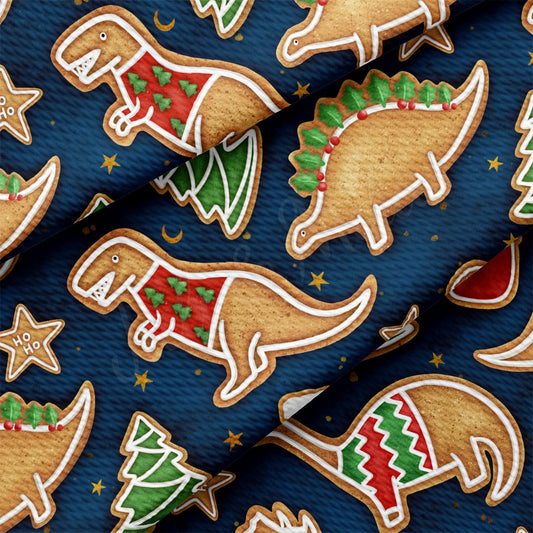 Christmas Dino Bullet Textured Fabric   AA1941