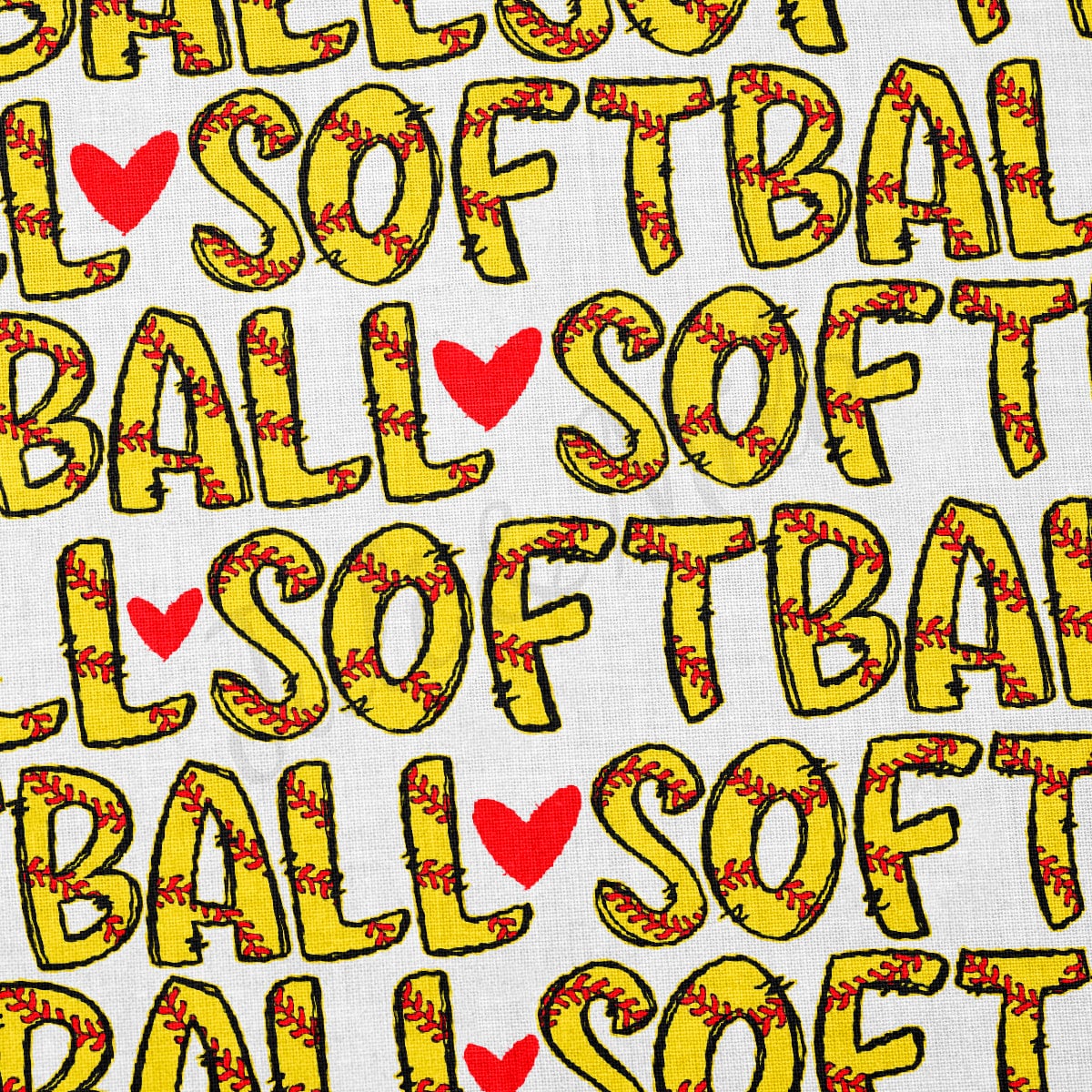 Softball 100% Cotton Fabric By the Yard Printed in USA Cotton Sateen -  Cotton Printed СTN1994 Sport