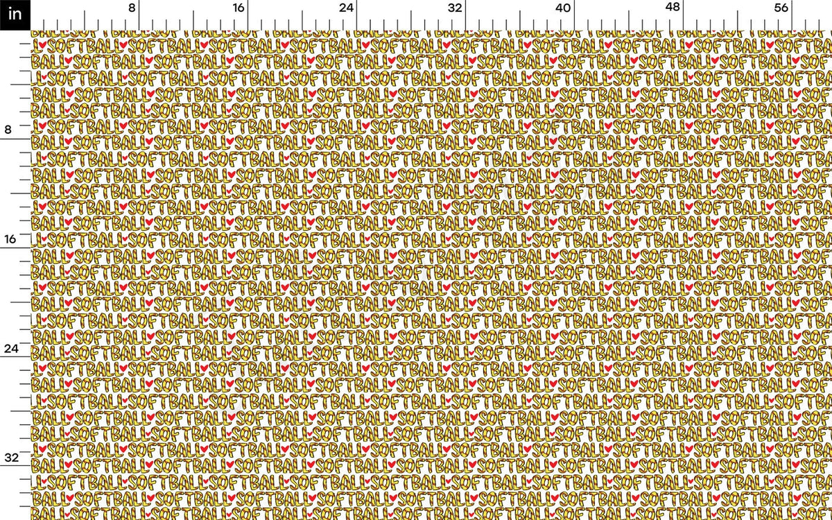Softball 100% Cotton Fabric By the Yard Printed in USA Cotton Sateen -  Cotton Printed СTN1994 Sport
